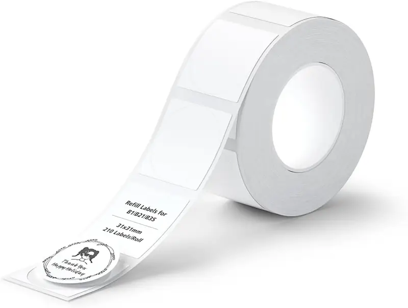 NiiMbot 31X31mm Yuvarlak Beyaz Etiket 210 Ad. B21/B1/B3S İçin (T31*31-210round)