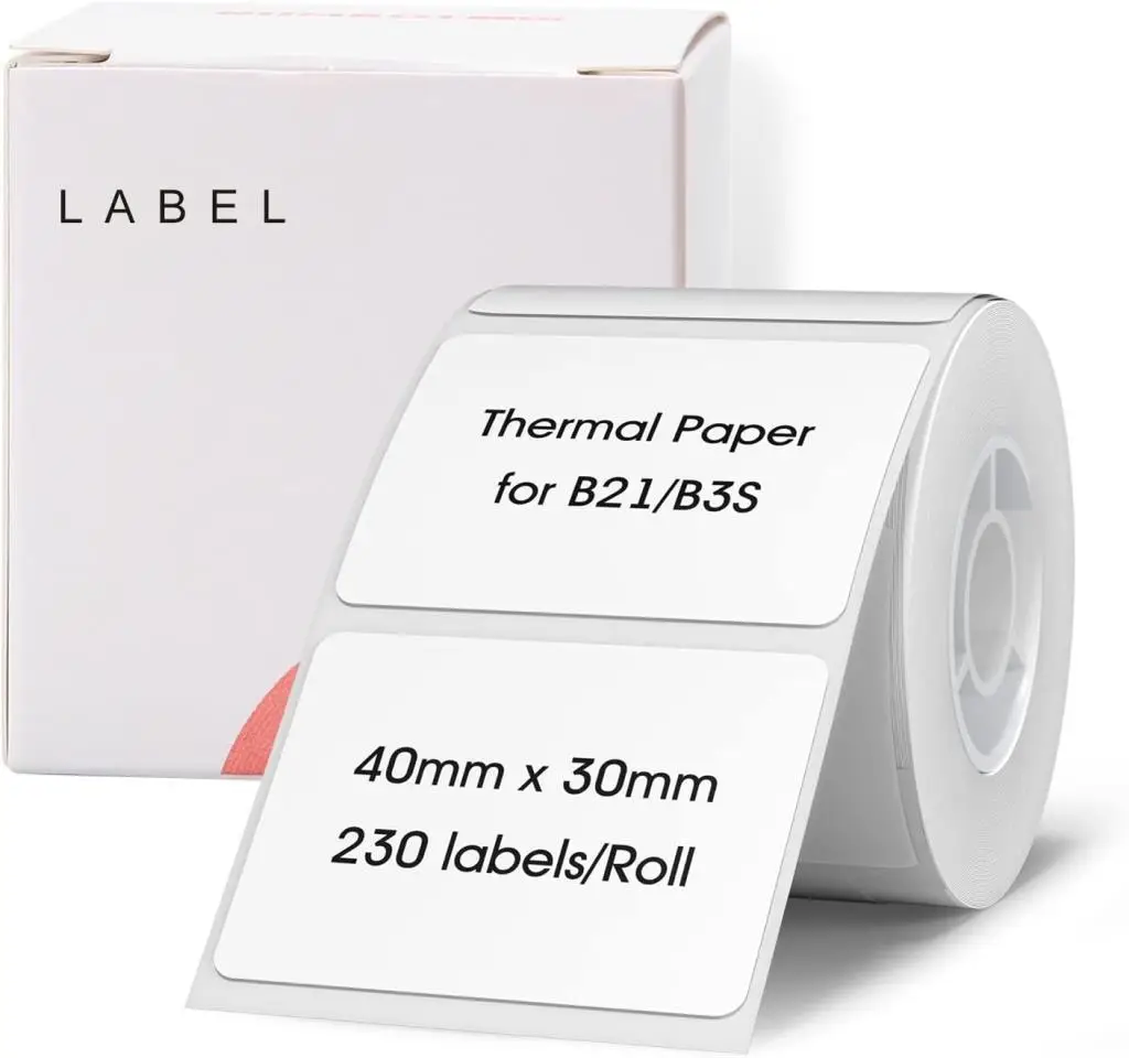 NiiMbot 40x30mm Beyaz Etiket B21/B1/B3S İçin 230 Adet Yırtılmaz, Sudan Ve Yağdan Etkilenmez