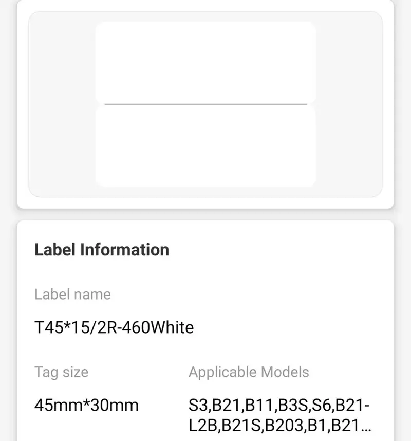 Niimbot 45x15mm 2R Beyaz Etiket 460 Ad. B21/B1/B3S İçin (T45*15/2R-460)