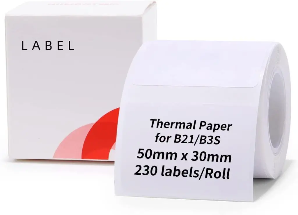 NiiMbot 50x30mm Beyaz Etiket B21/B1/B3S İçin 230 Adet Yırtılmaz, Sudan Ve Yağdan Etkilenmez 