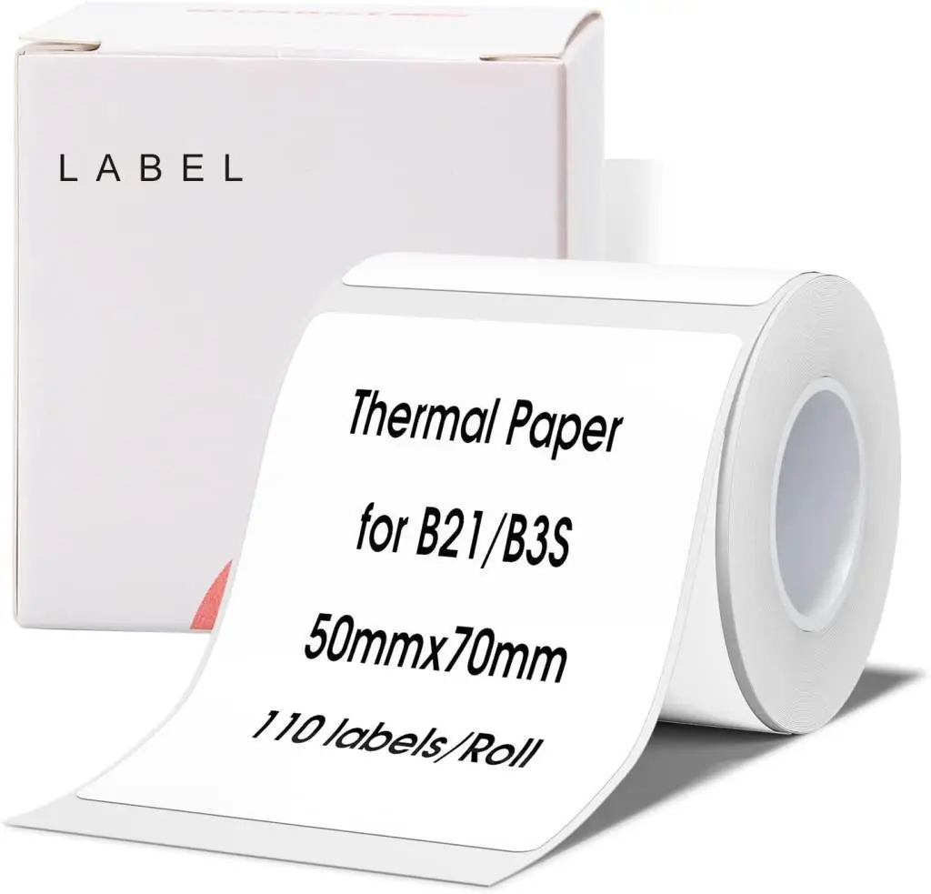NiiMbot 50x70mm Beyaz Etiket B21/B1/B3S İçin 110 Adet Yırtılmaz, Sudan Ve Yağdan Etkilenmez 