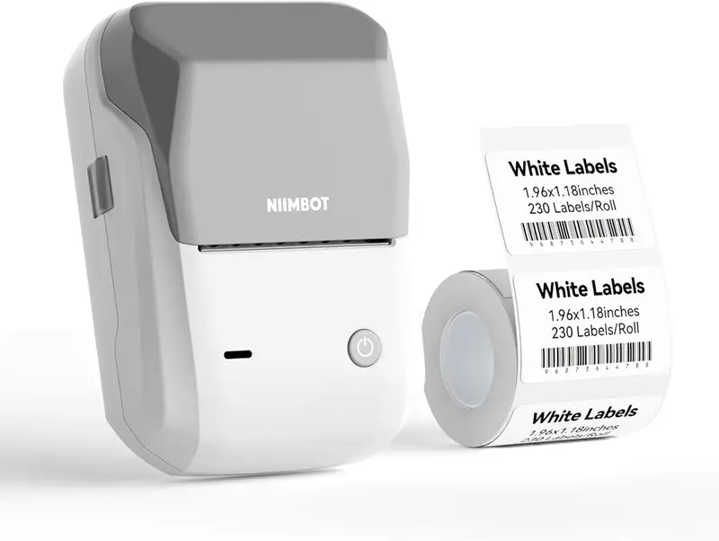 NiiMbot B1 Etiket Makinesi Gri, Bluetooth Kablosuz Taşınabilir (Grey) - USB Şarjlı