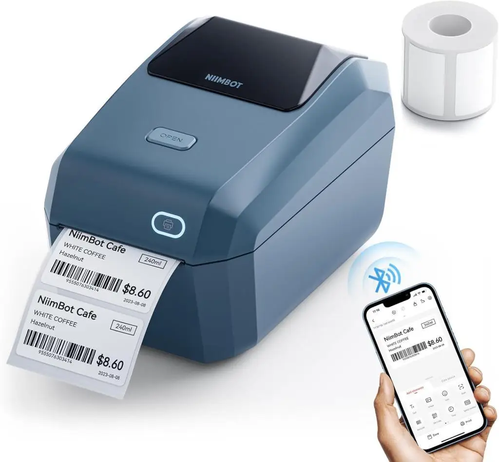 NiiMbot K3 Etiket Makinesi, Uzay Mavisi, 20-80mm, Bluetooth Kablosuz - Adaptörlü