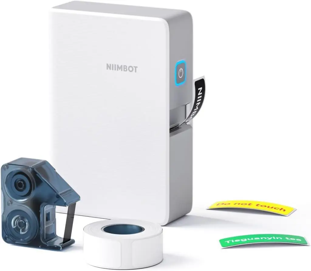 NiiMbot N1 Etiket Makinesi, Beyaz, Renkli Ribon Baskı Destekli, Bluetooth - USB Şarjlı