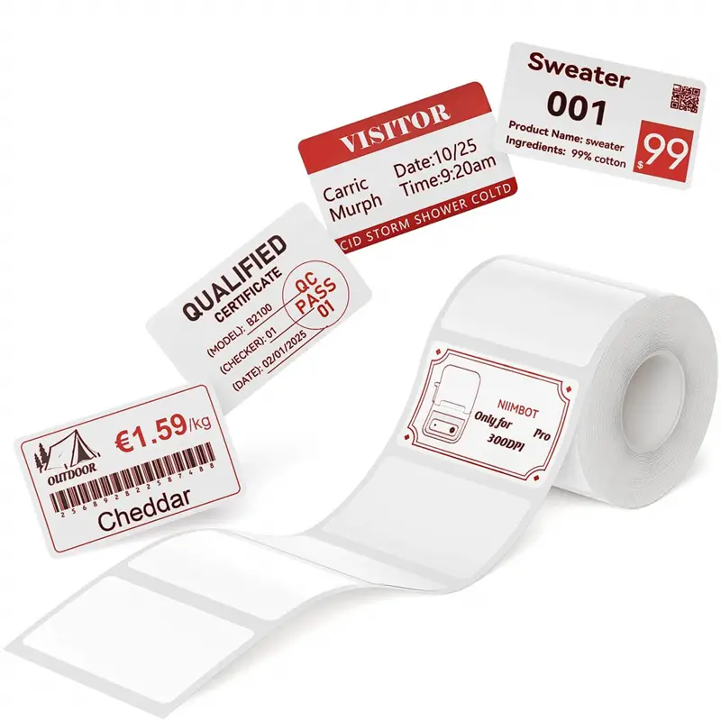 NIIMBOT T50*30-230Red&BLK Dual-Color, Kırmızı&Siyah B1 Pro/B2 Pro/B21 Pro İçin 50x30mm (Sadece Pro Modeller İçindir)